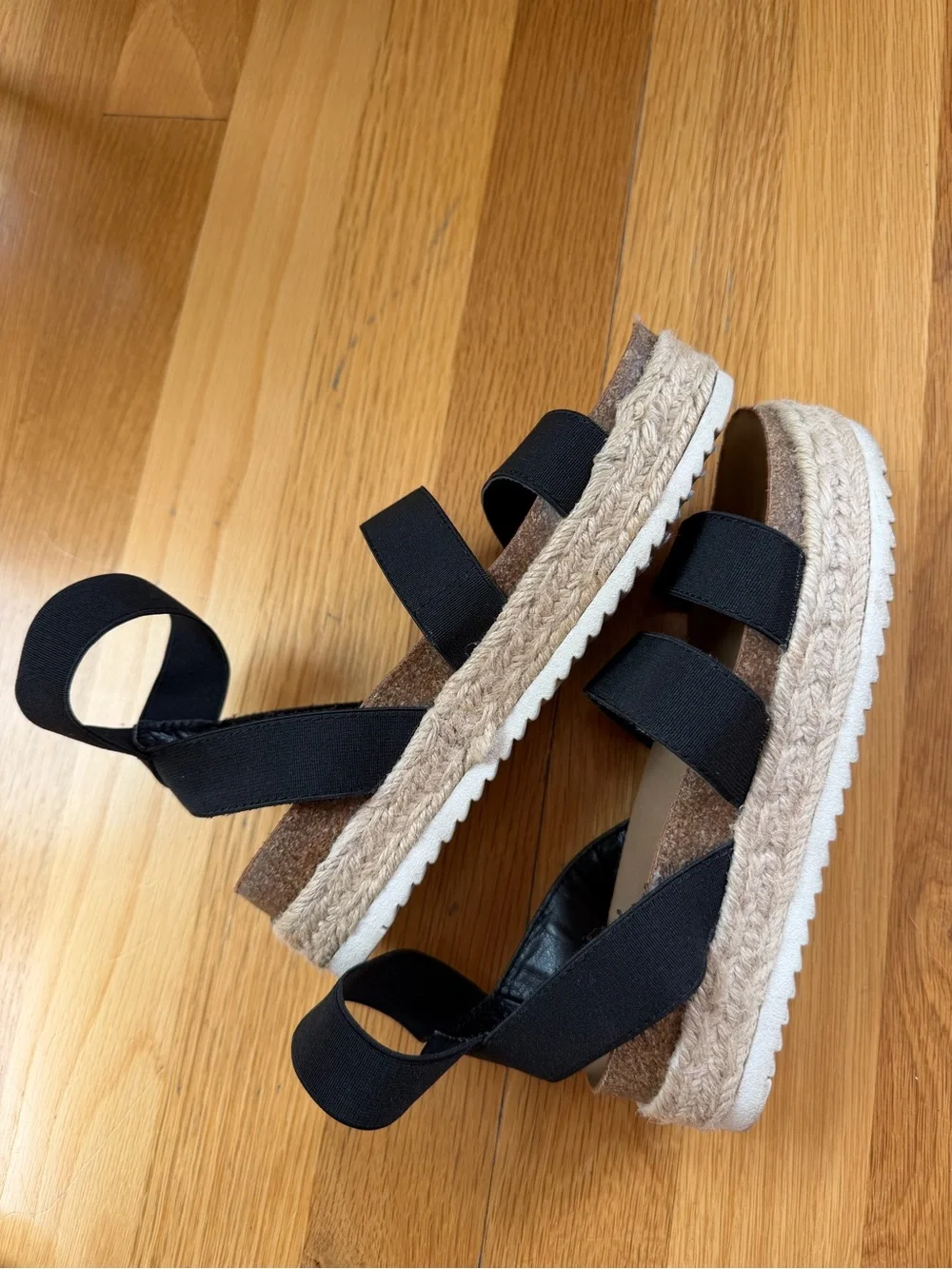 Steve Madden Black Elastic Triple-Strap Sandals